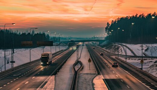 way, sky, clouds, nature, street, forest, twilight, highway, asphalt