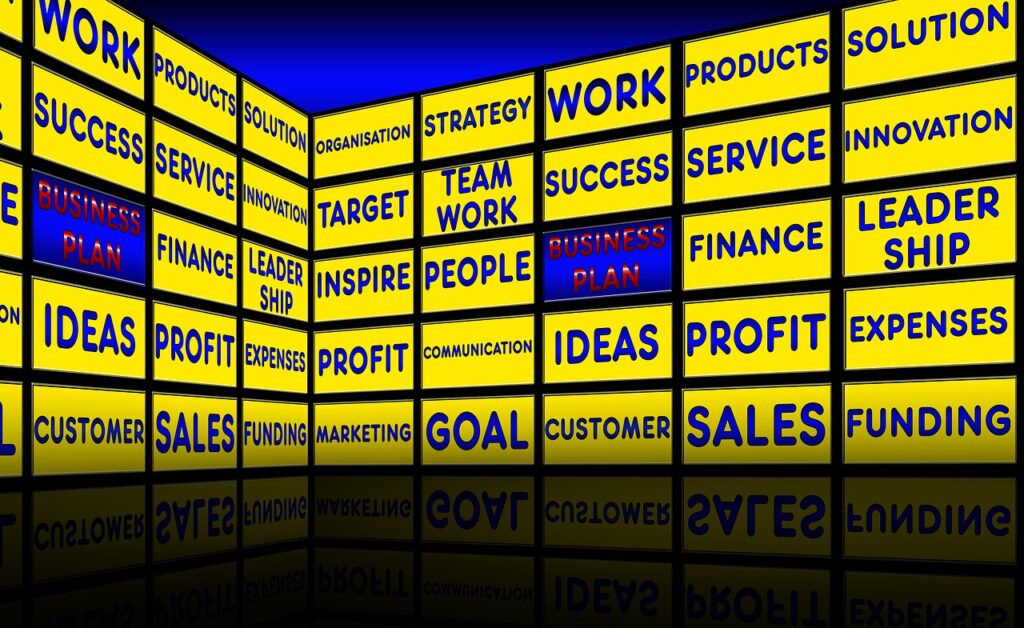 business plan, monitor wall, presentation, business, screen wall, organization, strategy, work, products, problem solution, solution approach, solution, goal target, goal, goal setting, teamwork, collaboration, success, service, innovation, delight, inspire, people, workers, employees, finance, financial plan, executive, management, profit, communication, conversations, ideas, cost, expenditure, advertising, marketing, customer, consumer, sale, turnover, financial support, support, reflection, yellow, blue, black, liquidity, capital, stock exchange, funding, fusion, cooperation, investment, goal setting, goal setting, goal setting, goal setting, goal setting, turnover, fusion, fusion