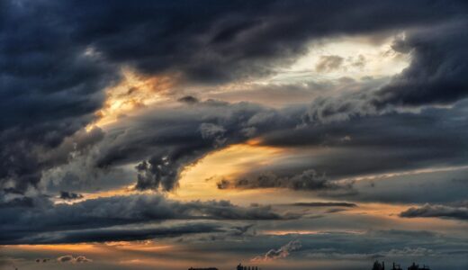 sky, clouds, ships, sea, nature, cumulus, horizon, sunset