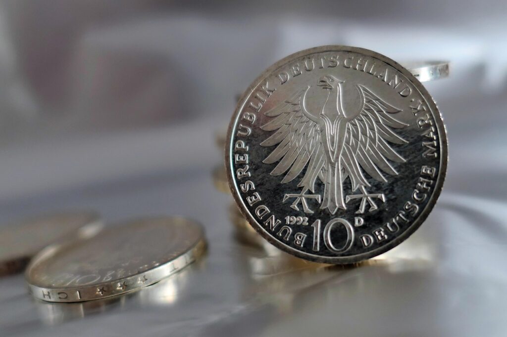 coins, german mark, mark, currency, germany, money, hard money, german, cash, coin money, finance, d-mark