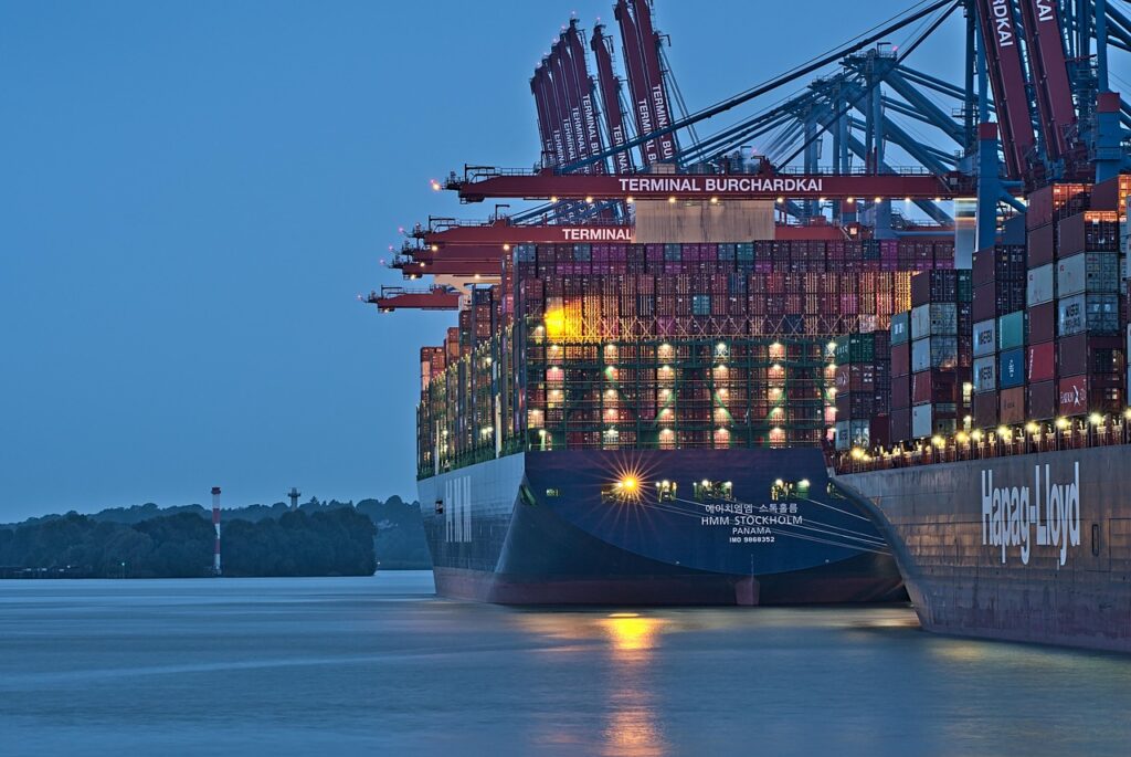 port, ship, nature, water, sea, crane, freight, export, import, charge, logistics, container