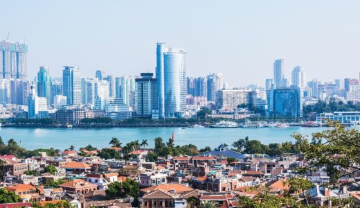 xiamen, blue sky, city, building, china, sky, cloud, blue, sea, gulangyu, travel, life, scenery, the scenery, nature, shore, natural, scenic spot