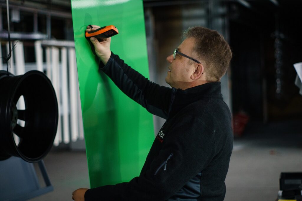 man, work, test, quality, layer thickness, testing, qa, powder coating, powder coating, powder coating, powder coating, powder coating, powder coating