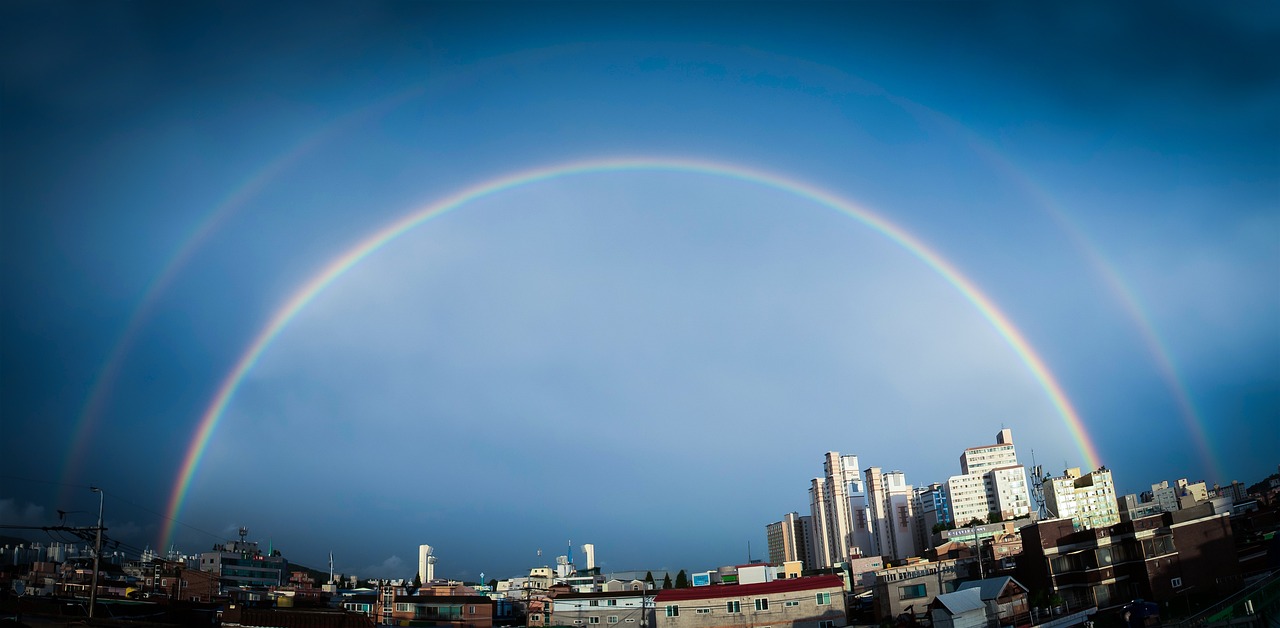 rainbow, nature, non, double rainbow
