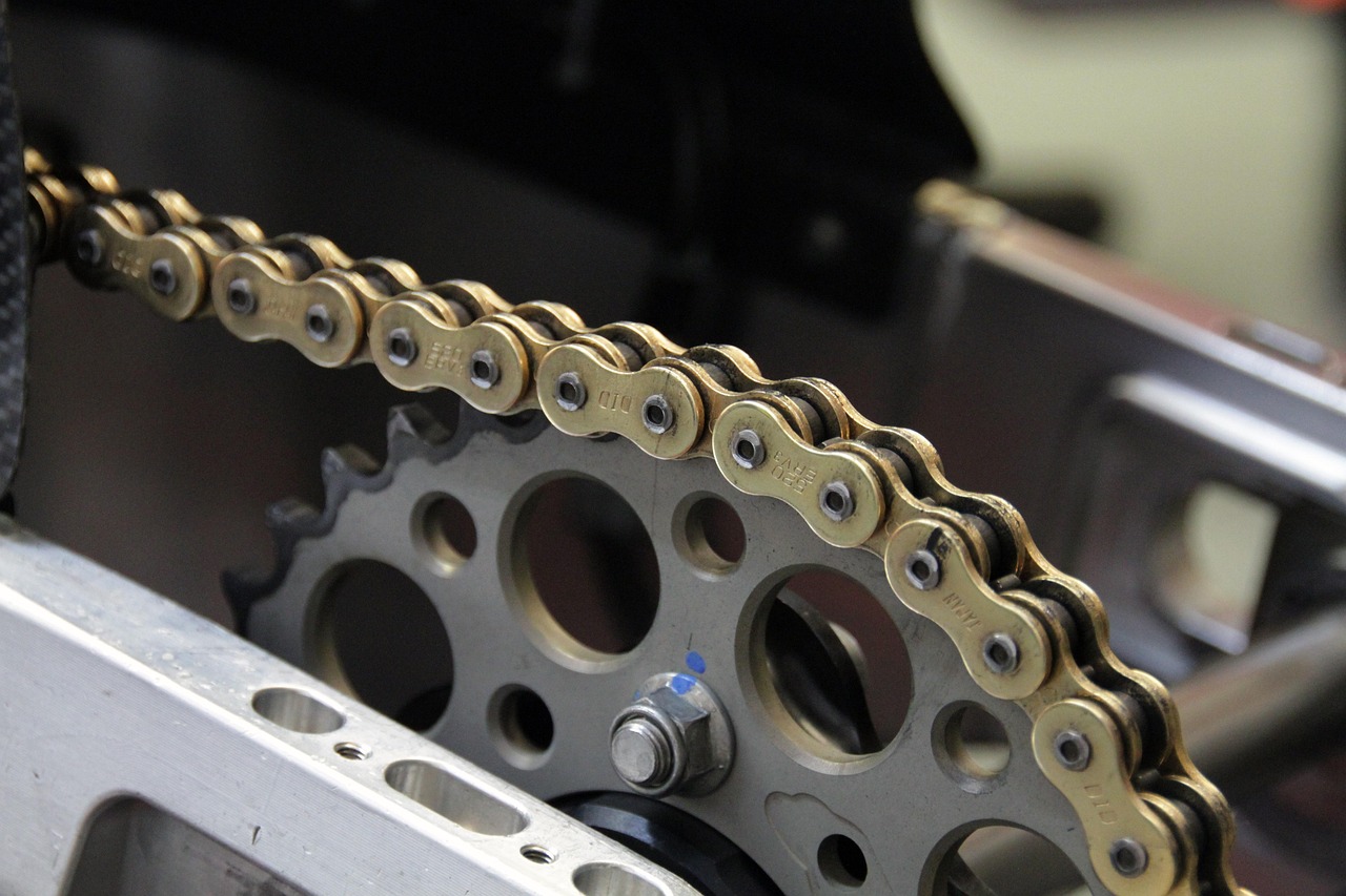 chain, motorcycle, metal, heavy duty, steel