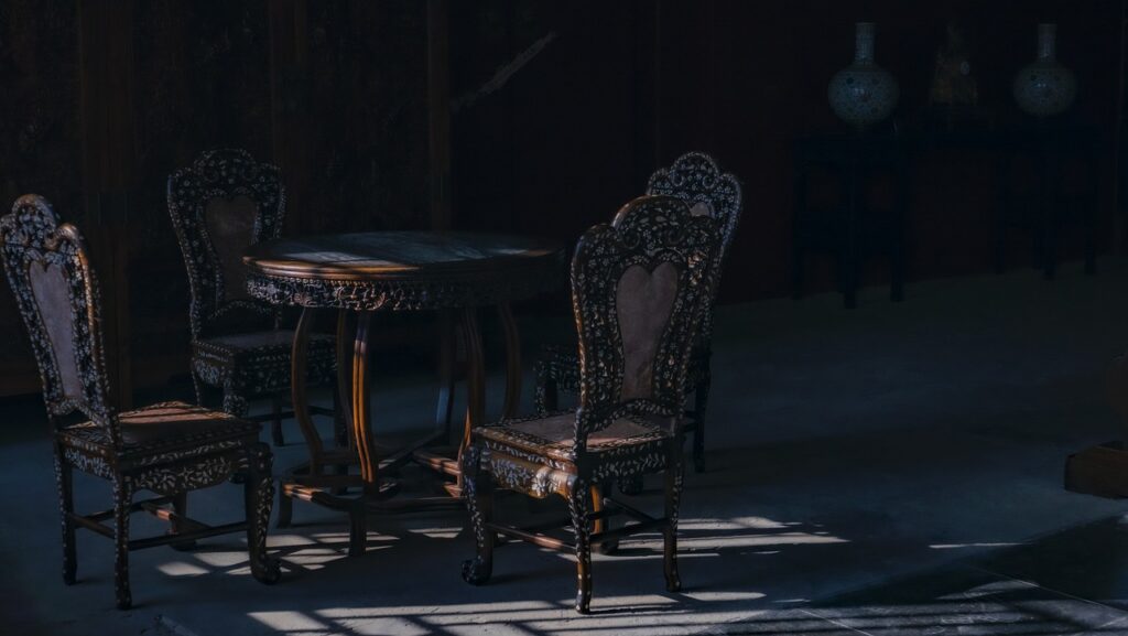furniture, antique, interior, table, chairs, vintage, old, decoration, beijing, china