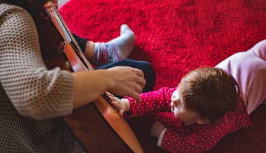 toddler, guitar, mother, happy mothers day, red, love, mom, baby, family, nature, passion, carpet, rug, girls, music, instrument, sound, learning, quality time, mum