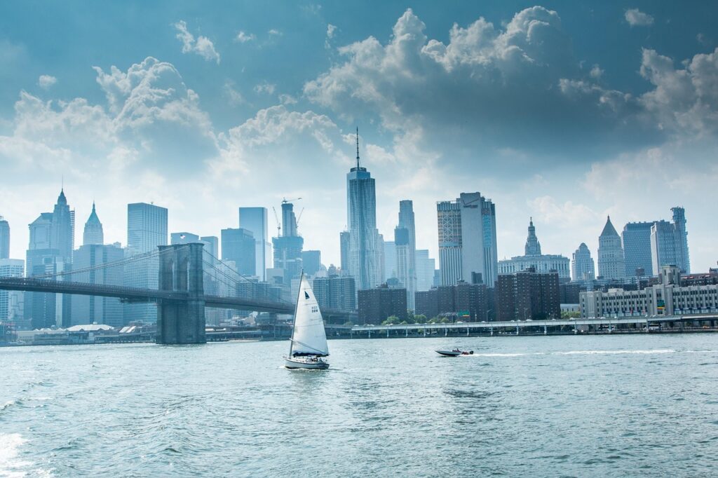 sail, skyline, skyline new york, newyork, travel, sailing ship, maritime, shipping, water, wind, sailor, city, usa, sailing, ship, nature, sailboat