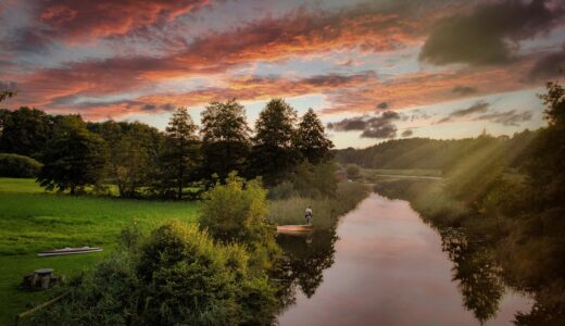 lake, angler, nature, eve, boats, sports, shipping, waterway, sunbeams, vacations, recreation, relaxation, water