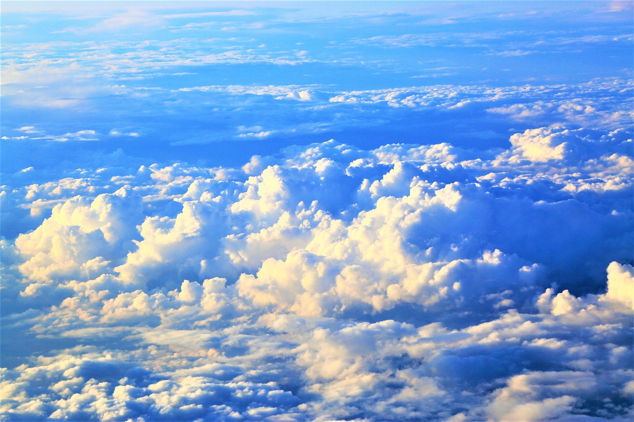 clouds, sky, nature, view, from the air