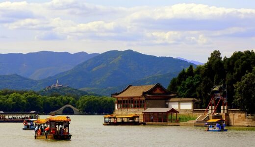 park, trees, church, dragon ship, mountains, nature, china, landscape, china, china, china, china, china