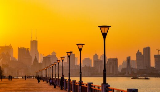 huangpu river, pudong, shanghai, china, cityscape, sunset, afterglow, city, skyline, nature, buildings